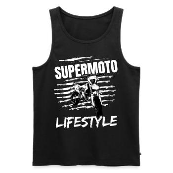 Supermoto / Supermotard / Supermoto Wheelie - Men's Premium Organic Tank Top - black - Front - Michal (187cm)
