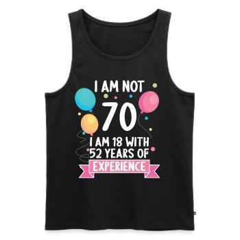 70 Jahre alt 70 Jährige 70 Jähriger 70. Geburtstag - Männer Premium Bio Tank Top - Schwarz - Vorne - AI Model Male 178 light (178cm)
