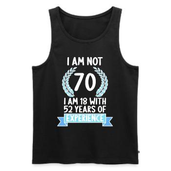 70 Jahre alt 70 Jährige 70 Jähriger 70. Geburtstag - Männer Premium Bio Tank Top - Schwarz - Vorne - AI Model Male 178 light (178cm)