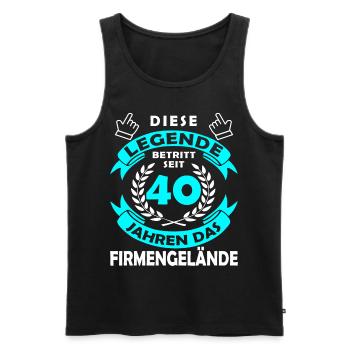 Legend enters 40 years of grounds - Company anniversary - Men's Premium Organic Tank Top - black - Front - Michal (187cm)
