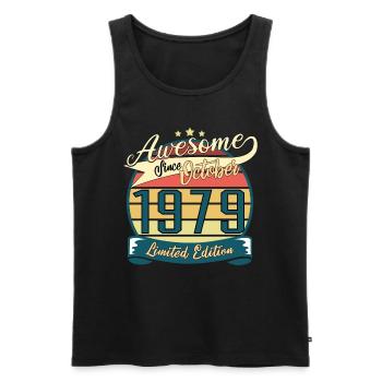 Jahrgang Oktober 1979 Geschenkidee - Männer Premium Bio Tank Top - Schwarz - Vorne - Michal (187cm)
