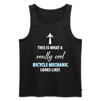 Bicycle workshop Bicycle fitter Bicycle - Men's Premium Organic Tank Top - black - Front - AI Model Male 178 light (178cm)