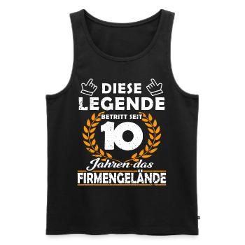 Legend enters 10 years of grounds - company anniversary - Men's Premium Organic Tank Top - black - Front - Michal (187cm)