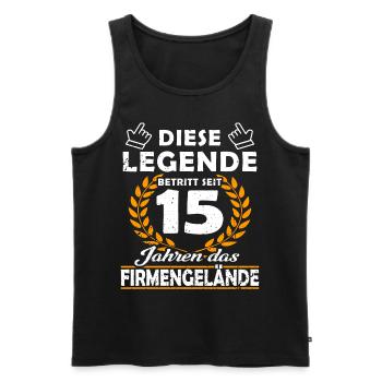 Legend enters 15 years of grounds - company anniversary - Men's Premium Organic Tank Top - black - Front - Michal (187cm)