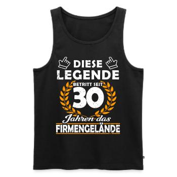 Legend enters 30 years of grounds - Company anniversary - Men's Premium Organic Tank Top - black - Front - Michal (187cm)