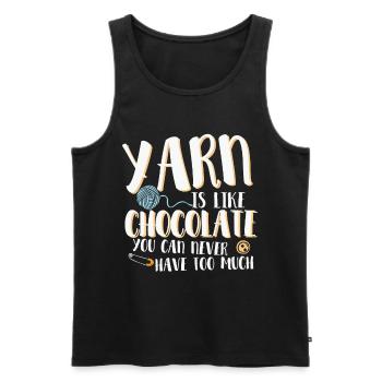 Le fil est comme le tricot au chocolat couture Crochet - Débardeur bio Premium Homme - noir - Devant - Michal (187cm)