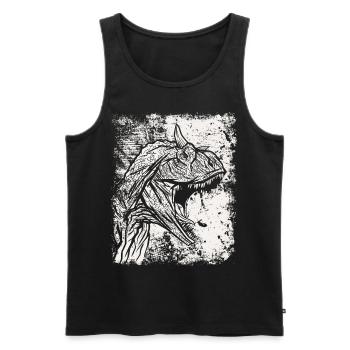 Carnotaurus Dinosaurier Grunge Prehistoric Dino - Männer Premium Bio Tank Top - Schwarz - Vorne - AI Model Male 178 light (178cm)