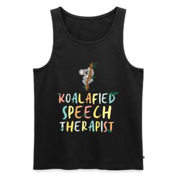 Koala Speech Therapist Speech Therapy Gift - Men's Premium Organic Tank Top - black - Front - AI Model Male 178 light (178cm)