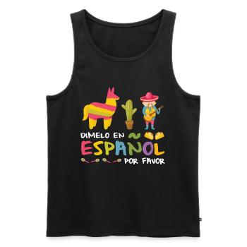 Bilingual espagnol professeur école langues cadeau - Débardeur bio Premium Homme - noir - Devant - AI Model Male 178 light (178cm)