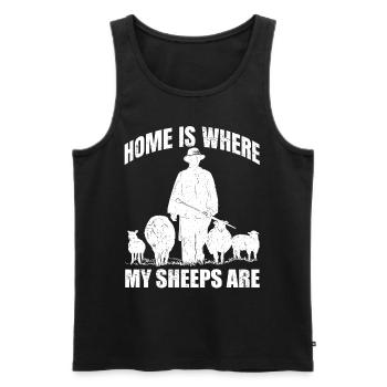 Home Is Where My Sheeps Shepherd Shepherd Shepherd - Men's Premium Organic Tank Top - black - Front - AI Model Male 178 light (178cm)
