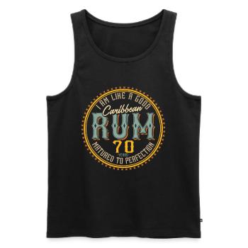 70. Geburtstag 70 Jahre Ich bin wie guter Rum - Männer Premium Bio Tank Top - Schwarz - Vorne - AI Model Male 178 light (178cm)