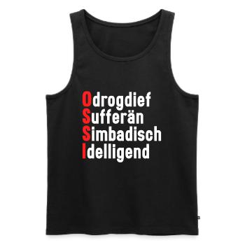 DDR Ostdeutschland witziger lustiger Ossi - Männer Premium Bio Tank Top - Schwarz - Vorne - AI Model Male 178 light (178cm)