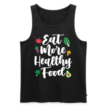 Eat More Healthy Food Vegan - Men's Premium Organic Tank Top - black - Front - AI Model Male 178 light (178cm)