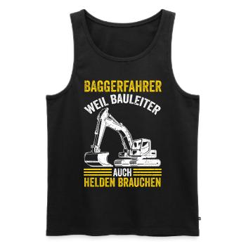 Baggerfahrer Bauleiter Bagger - Männer Premium Bio Tank Top - Schwarz - Vorne - Michal (187cm)