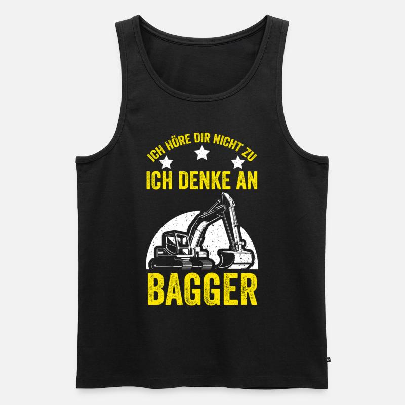 Baggern Baggerfahrer Bagger - Männer Premium Bio Tank Top - Schwarz