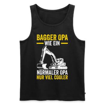 Bagger Opa Großvater Baggern Baggerfahrer - Männer Premium Bio Tank Top - Schwarz - Vorne - Michal (187cm)