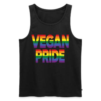 Vegan Pride Veganer LGBT Veganerin LGBTQ Pride - Débardeur bio Premium Homme - noir - Devant - Michal (187cm)