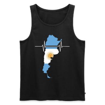 Argentine Drapeau De Battements de coeur Vintage Argentine - Débardeur bio Premium Homme - noir - Devant - Michal (187cm)