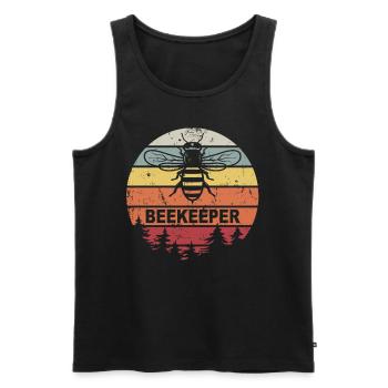 Retro Beekeeper Vintage Honigbienen Imker Imkerei - Männer Premium Bio Tank Top - Schwarz - Vorne - AI Model Male 178 light (178cm)