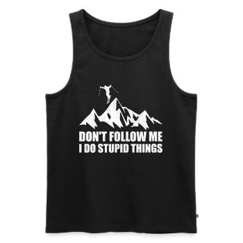 Dont Follow Me I Do Stupid Things Skiing - Men's Premium Organic Tank Top - black - Front - Michal (187cm)
