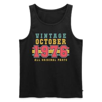 Oktober 1976 Vintage Geschenkidee - Männer Premium Bio Tank Top - Schwarz - Vorne - Michal (187cm)