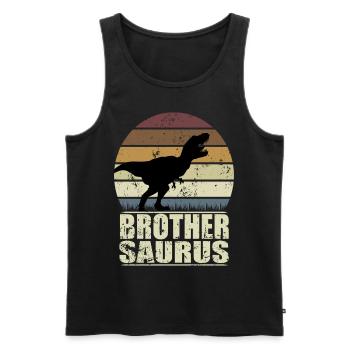 BrotherSaurus Rex dinosaure Dino Brother Saurus - Débardeur bio Premium Homme - noir - Devant - Michal (187cm)