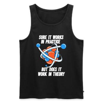 Sure it works in practice but does it work physics - Men's Premium Organic Tank Top - black - Front - AI Model Male 178 light (178cm)