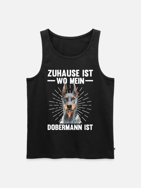 Zuhause ist wo mein Dobermann ist - Männer Premium Bio Tank Top - Schwarz