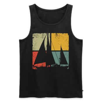 Sailing Vintage Sailboat - Débardeur bio Premium Homme - noir - Devant - Michal (187cm)