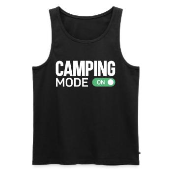 Camping Mode On Tent - Männer Premium Bio Tank Top - Schwarz - Vorne - AI Model Male 178 light (178cm)
