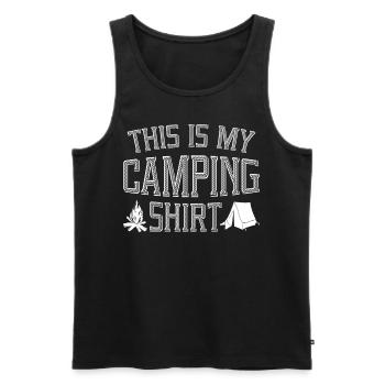 This Is My Camping Shirt Tent - Débardeur bio Premium Homme - noir - Devant - AI Model Male 178 light (178cm)