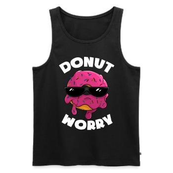 Donut Worry - Delicious donut with sunglasses - Men's Premium Organic Tank Top - black - Front - Michal (187cm)