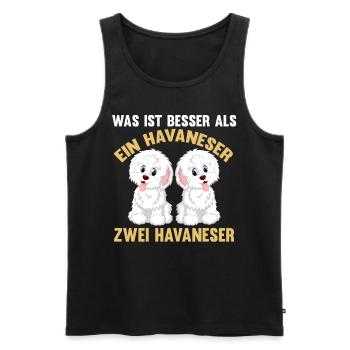 Zwei Havaneser Hund Havaneser - Männer Premium Bio Tank Top - Schwarz - Vorne - Michal (187cm)