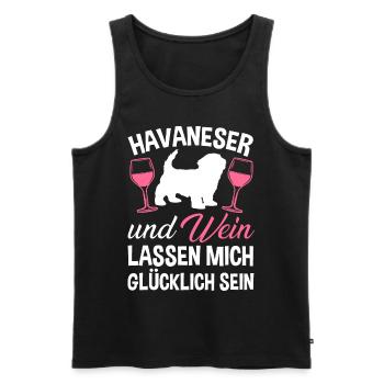 Havaneser und Wein - Männer Premium Bio Tank Top - Schwarz - Vorne - Michal (187cm)