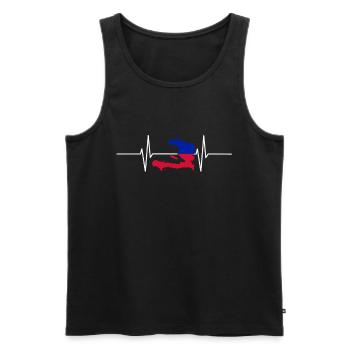 Haiti Heartbeat Flag Vintage Haiti - Men's Premium Organic Tank Top - black - Front - Michal (187cm)