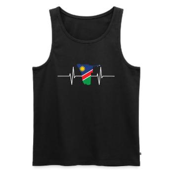 Namibia Herzschlag Flagge Vintage Namibia - Männer Premium Bio Tank Top - Schwarz - Vorne - AI Model Male 178 light (178cm)