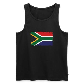 Afrique du Sud Herzschlag Flagge Vintage Afrique du Sud - Débardeur bio Premium Homme - noir - Devant - Michal (187cm)