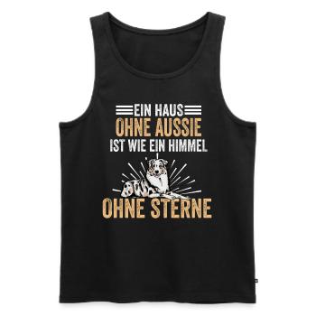 Hundeliebhaber Hund Aussie Australian Shepherd - Männer Premium Bio Tank Top - Schwarz - Vorne - Michal (187cm)