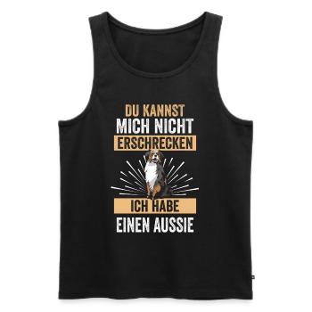 Australian Shepherd Hund Aussie - Männer Premium Bio Tank Top - Schwarz - Vorne - Michal (187cm)