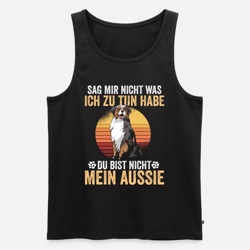 Hunde Hundebesitzer Aussie Australian Shepherd - Männer Premium Bio Tank Top - Schwarz