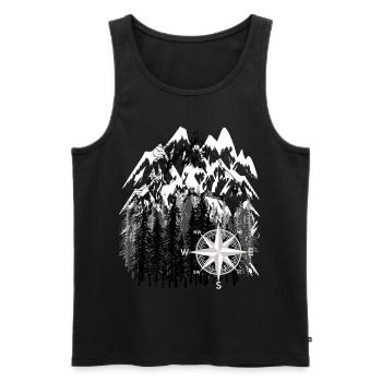 Horse Mountains Wilderness Rider Wild Horse Adventure - Men's Premium Organic Tank Top - black - Front - AI Model Male 178 light (178cm)