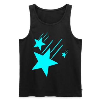 3 Turquoise Stars - Men's Premium Organic Tank Top - black - Front - AI Model Male 178 light (178cm)