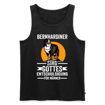 Lustige Sprüche Bernhardiner - Männer Premium Bio Tank Top - Schwarz - Vorne - Michal (187cm)