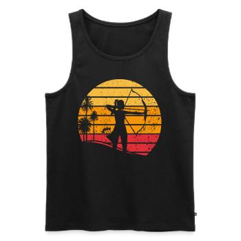 Sunset Archers Tir à l’arc Sports à l’arc - Débardeur bio Premium Homme - noir - Devant - Michal (187cm)