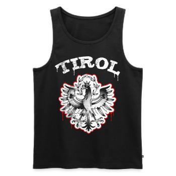 Tirol Wappen Adler Retro Vintage Look - Männer Premium Bio Tank Top - Schwarz - Vorne - AI Model Male 178 light (178cm)