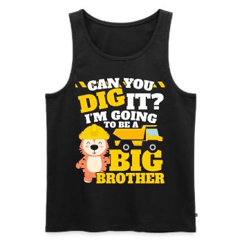 Big brother I will be a construction vehicle - Men's Premium Organic Tank Top - black - Front - Michal (187cm)