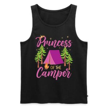 Camping Family Tent Cute Princess - Débardeur bio Premium Homme - noir - Devant - AI Model Male 178 light (178cm)