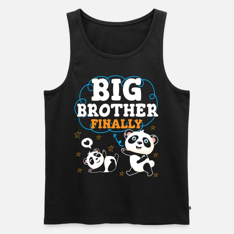 Endlich Großer Bruder Big Bro - Männer Premium Bio Tank Top - Schwarz