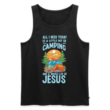 Jesus Coffee & Tente de camping - Débardeur bio Premium Homme - noir - Devant - Michal (187cm)