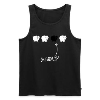 Das Schwarze Schaf - Bauern Sarkasmus Ironie - Männer Premium Bio Tank Top - Schwarz - Vorne - Michal (187cm)